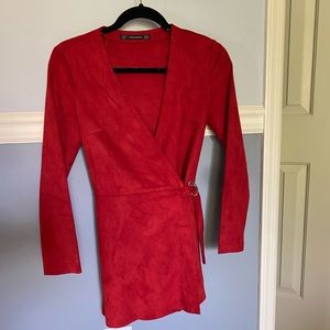 Zara Red suede dress